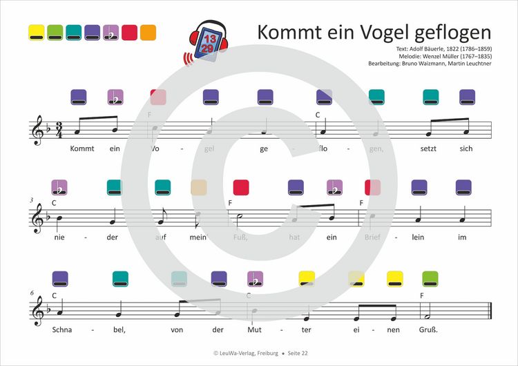 Produktbild: Einfacher!-Geht-Nicht: 34 Kinderlieder BAND 1+2 f&uuml;r die RAINBOW Instrumente (+Play-Along-Streaming) | LeuWa