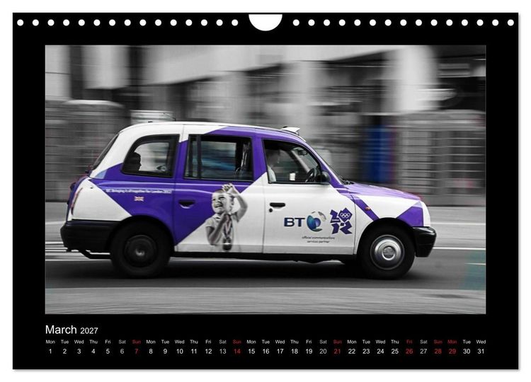 Produktbild: Taxis in London / UK-Version (Wall Calendar 2027 DIN A4 landscape), CALVENDO 12 Month Wall Calendar