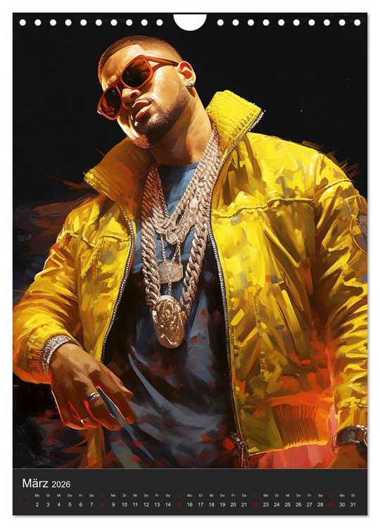Produktbild: Rap Kings. Paintings im Streetwear-Charme (Wandkalender 2026 DIN A4 hoch), CALVENDO Monatskalender