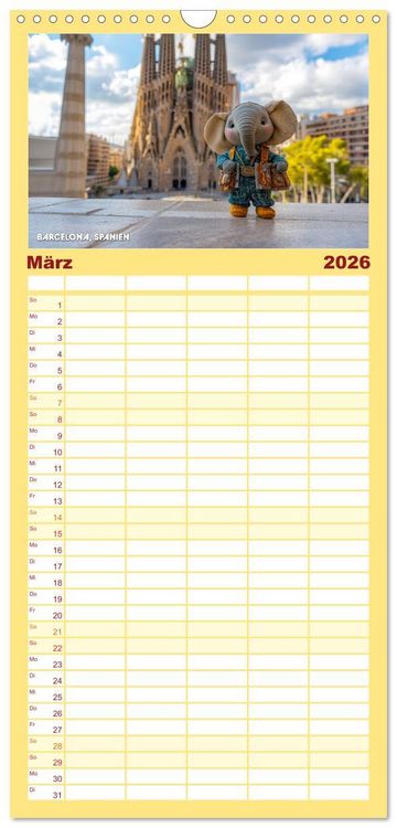 Produktbild: Familienplaner 2026 - Die Mikrofanten auf Europareise mit 5 Spalten (Wandkalender, 21 x 45 cm) CALVENDO