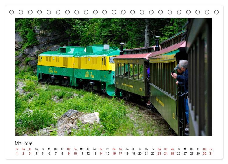 Produktbild: Destination SKAGWAY - Eine legend&auml;re Eisenbahnfahrt in Alaska (Tischkalender 2026 DIN A5 quer), CALVENDO Monatskalender