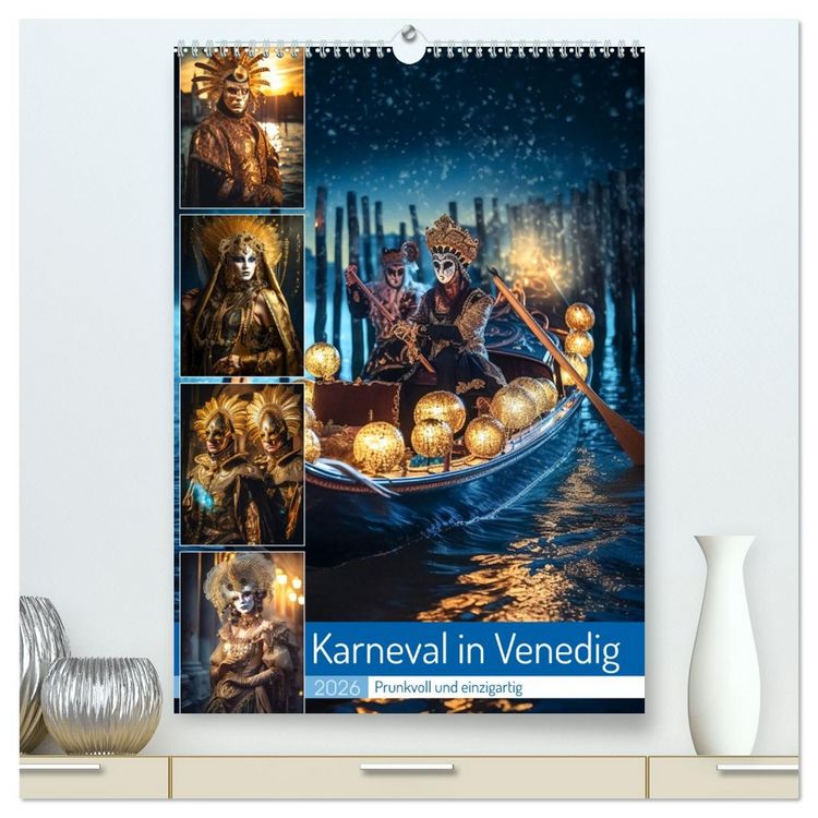 Produktbild: Karneval in Venedig (hochwertiger Premium Wandkalender 2026 DIN A2 hoch), Kunstdruck in Hochglanz