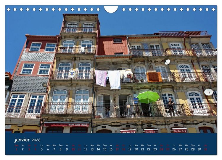 Produktbild: Porto - ville color&eacute;e sur le Douro (Calendrier mural 2026 DIN A4 vertical), CALVENDO calendrier mensuel