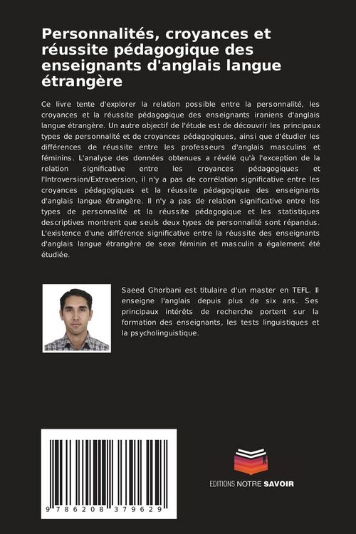 Produktbild: Personnalit&eacute;s, croyances et r&eacute;ussite p&eacute;dagogique des enseignants d'anglais langue &eacute;trang&egrave;re