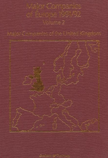 Produktbild: Major Companies of Europe 1991/92