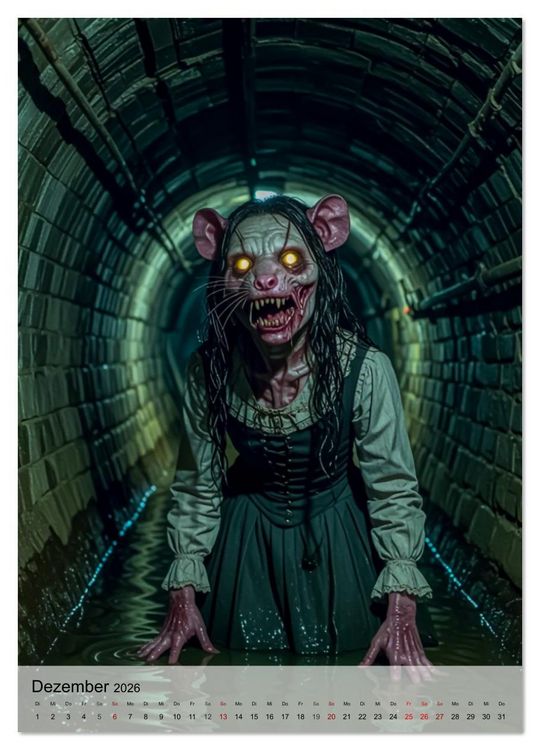Produktbild: Kreaturen der Dunkelheit - Urbane Horror Mythen (Wandkalender 2026 DIN A4 hoch), CALVENDO Monatskalender