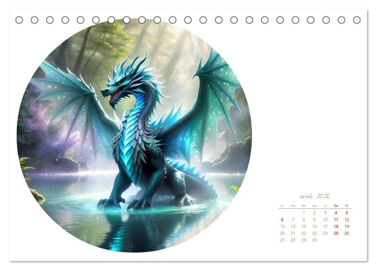 Produktbild: La col&egrave;re des dragons (Calendrier de bureau 2026 DIN A5 vertical), CALVENDO calendrier mensuel