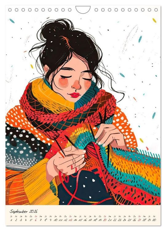 Produktbild: Im Strickfieber (Wandkalender 2026 DIN A4 hoch), CALVENDO Monatskalender