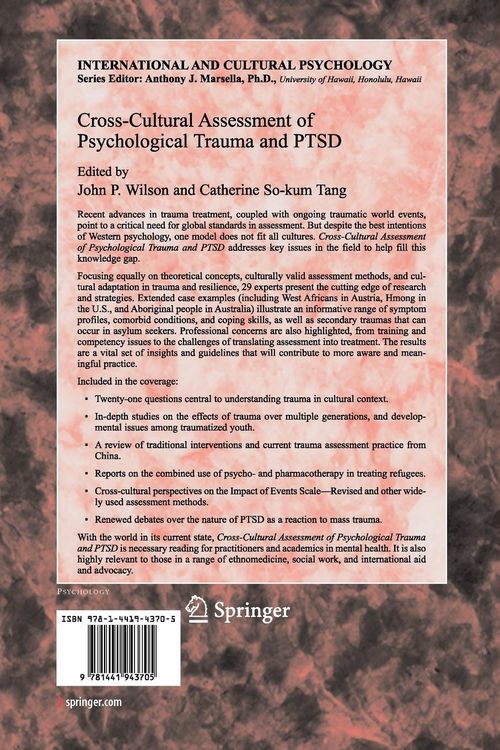 Produktbild: Cross-Cultural Assessment of Psychological Trauma and PTSD