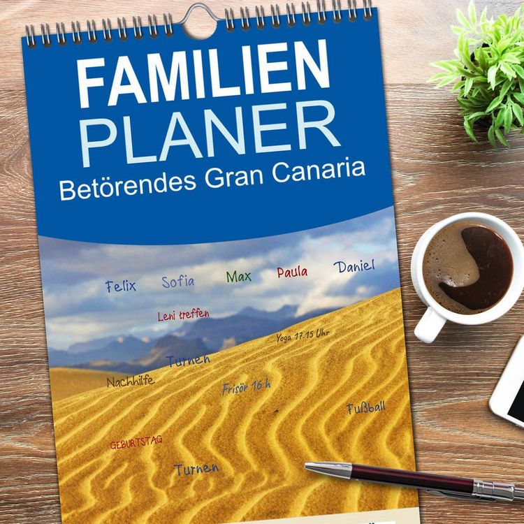 Produktbild: Familienplaner 2026 - Bet&ouml;rendes Gran Canaria mit 5 Spalten (Wandkalender, 21 x 45 cm) CALVENDO
