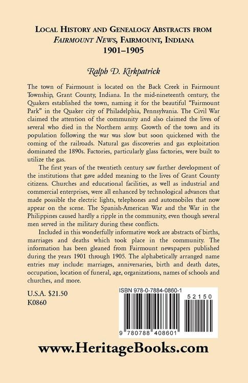 Produktbild: Local History and Genealogical Abstracts from the Fairmount News, 1901-1905