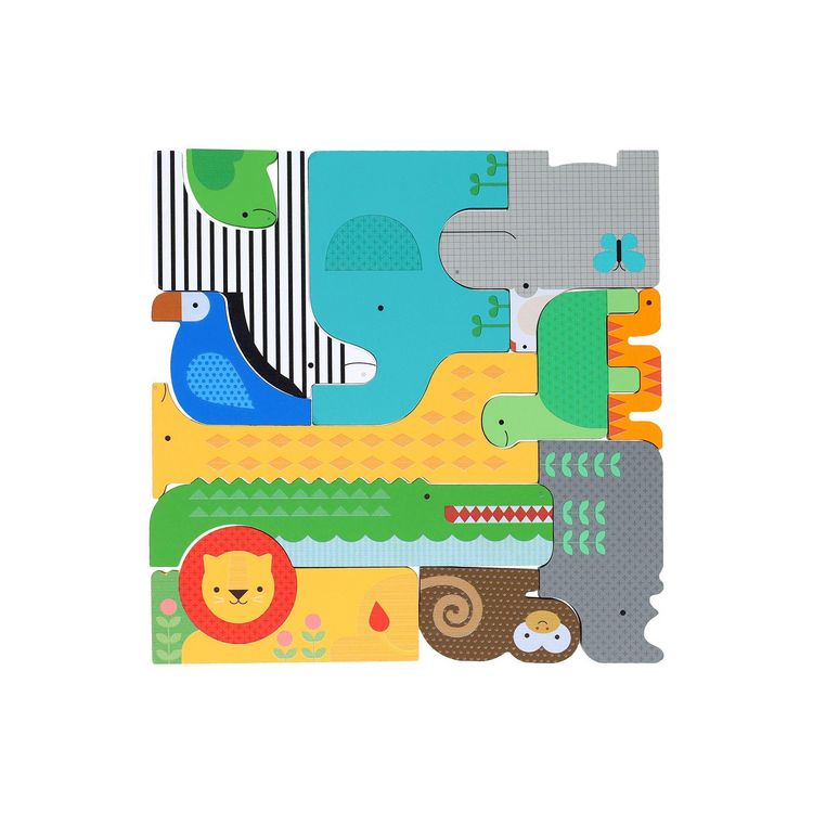 Produktbild: Wooden Puzzle + Play: Shaped Safari Animals