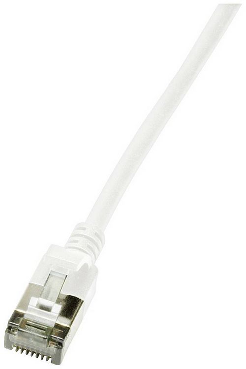 Produktbild: LogiLink CQ9061S RJ45 Patchkabel CAT 6a U/FTP 3.00m Wei&szlig; extrem d&uuml;nn, Flammwidrig, Flexibel, Folienschirm, Halogenfrei, mit