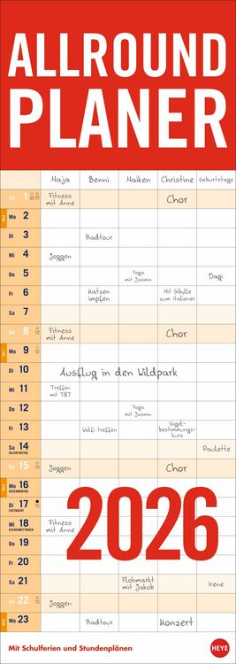 Produktbild: Allround-Familienplaner Vertical Kalender 2026