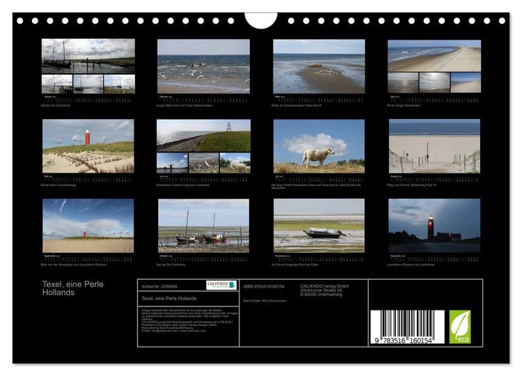 Produktbild: Texel, eine Perle Hollands (Wandkalender 2026 DIN A4 quer), CALVENDO Monatskalender