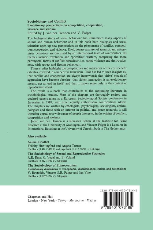 Produktbild: Sociobiology and Conflict