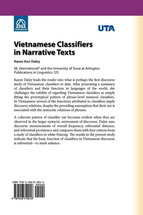 Produktbild: Vietnamese Classifiers in Narrative Texts