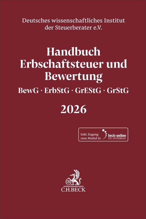 Produktbild: Handbuch Erbschaftsteuer und Bewertung 2026. BewG, ErbStG, GrEStG, GrStG 2026