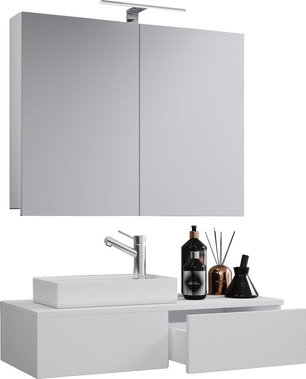 Produktbild: 3-tlg G&auml;ste WC Waschplatz Waschtisch Gudas Schrank