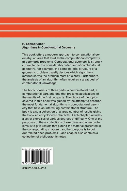 Produktbild: Algorithms in Combinatorial Geometry