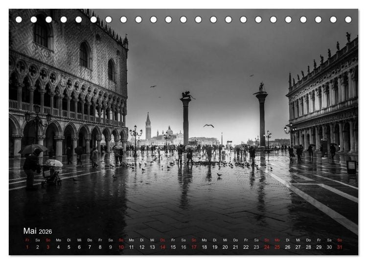 Produktbild: Venedig - Licht und Schatten (Tischkalender 2026 DIN A5 quer), CALVENDO Monatskalender