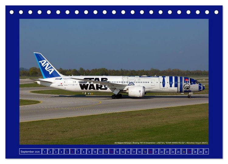 Produktbild: Bunte Airliner (Tischkalender 2026 DIN A5 quer), CALVENDO Monatskalender