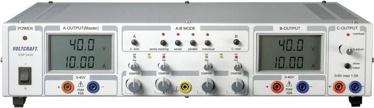 Produktbild: VOLTCRAFT VSP 2410 Labornetzger&auml;t, einstellbar 0.1 - 40 V/DC 0 - 10 A 809 W Anzahl Ausg&auml;nge 3 x