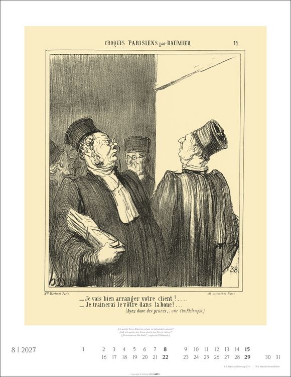Produktbild: Honor&eacute; Daumier: Die Juristen Kalender 2027