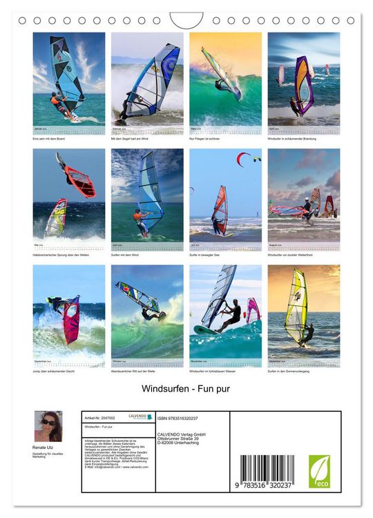 Produktbild: Windsurfen - Fun pur (Wandkalender 2026 DIN A4 hoch), CALVENDO Monatskalender