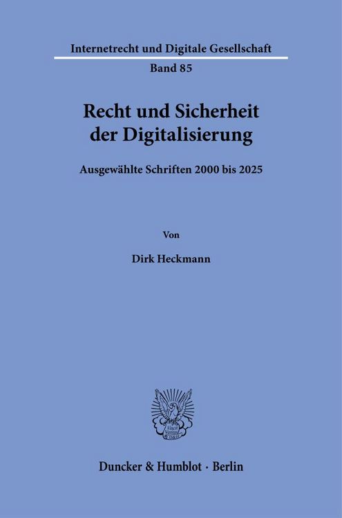 Produktbild: Recht und Sicherheit der Digitalisierung