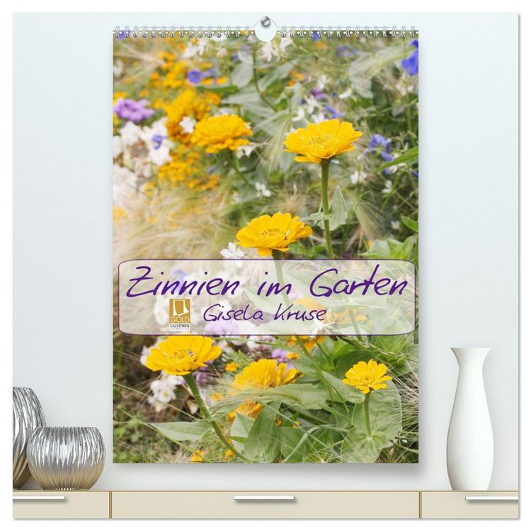 Produktbild: Zinnien im Garten (hochwertiger Premium Wandkalender 2026 DIN A2 hoch), Kunstdruck in Hochglanz