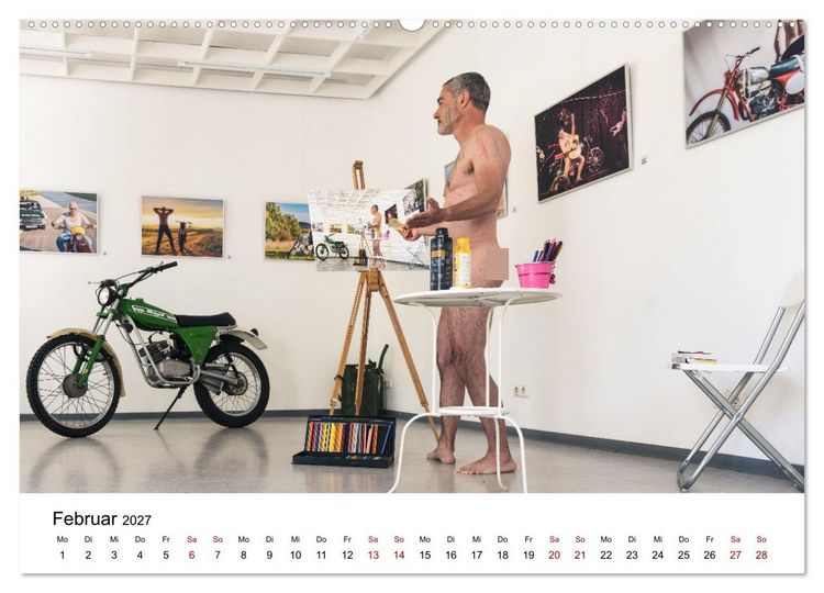 Produktbild: Echte M&auml;nner, coole Mopeds (hochwertiger Premium Wandkalender 2027 DIN A2 quer), Kunstdruck in Hochglanz