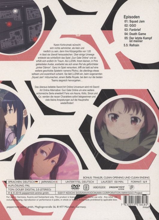 Produktbild: Sword Art Online Alternative: Gun Gale Online - DVD 1 (Ep 1-5.5) (2 DVDs)