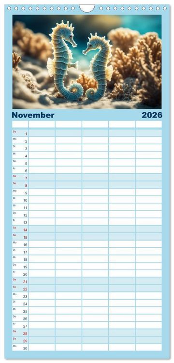 Produktbild: Familienplaner 2026 - Tief unten im Meer Unterwasser Fantasy mit 5 Spalten (Wandkalender, 21 x 45 cm) CALVENDO