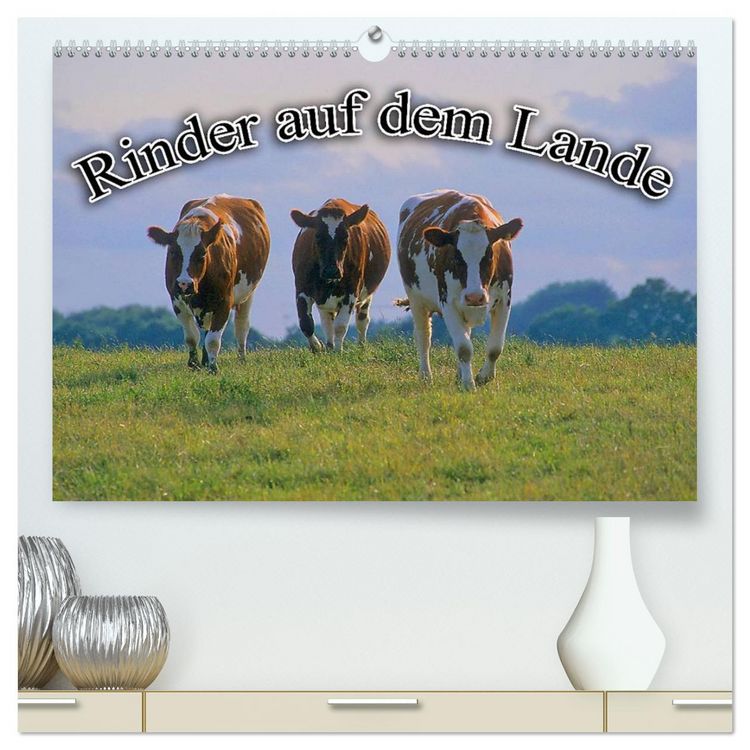 Produktbild: Rinder auf dem Lande (hochwertiger Premium Wandkalender 2026 DIN A2 quer), Kunstdruck in Hochglanz
