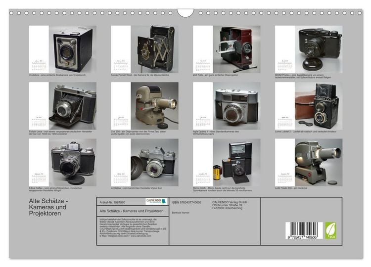 Produktbild: Alte Sch&auml;tze - Kameras und Projektoren (Wandkalender 2026 DIN A3 quer), CALVENDO Monatskalender