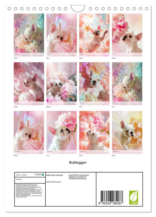 Produktbild: Bulldoggen (Wandkalender 2026 DIN A4 hoch), CALVENDO Monatskalender