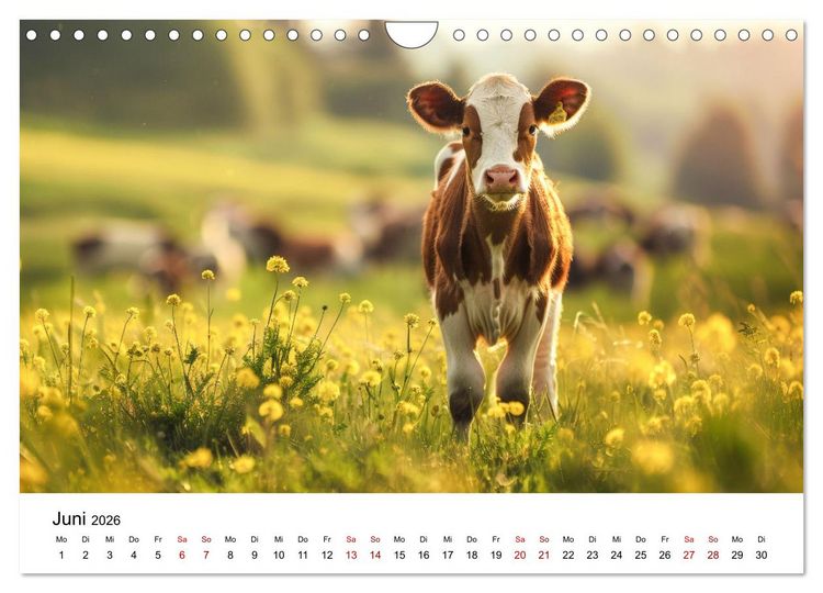 Produktbild: Weidengl&uuml;ck: Ein Jahr unter K&uuml;hen (Wandkalender 2026 DIN A4 quer), CALVENDO Monatskalender