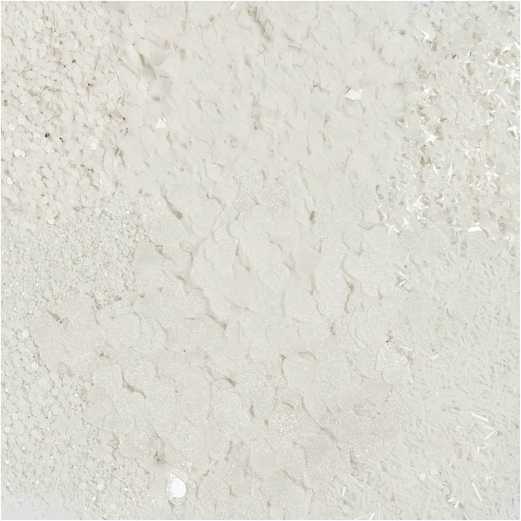 Produktbild: Creativ Company Biologisch abbaubarer Sparkles & Pailletten, Silber, Wei&szlig;, 6x7 ml