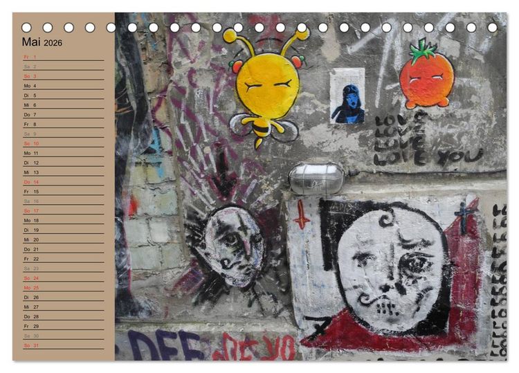 Produktbild: Street-Art Berlin (Tischkalender 2026 DIN A5 quer), CALVENDO Monatskalender