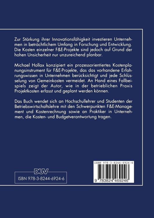 Produktbild: Prozessorientierte Kostenplanung f&uuml;r F&E-Projekte