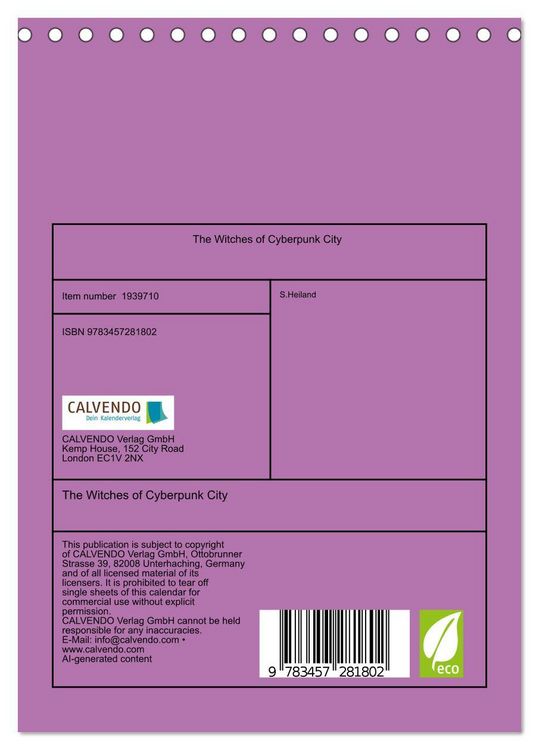 Produktbild: The Witches of Cyberpunk City (Desk Calendar 2026 DIN A5 portrait), CALVENDO 12 Month DeskCalendar
