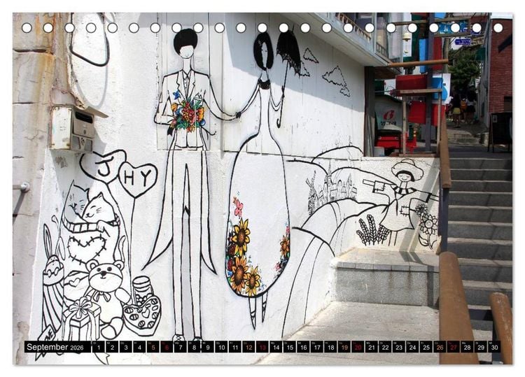 Produktbild: Street Art Seoul (Tischkalender 2026 DIN A5 quer), CALVENDO Monatskalender