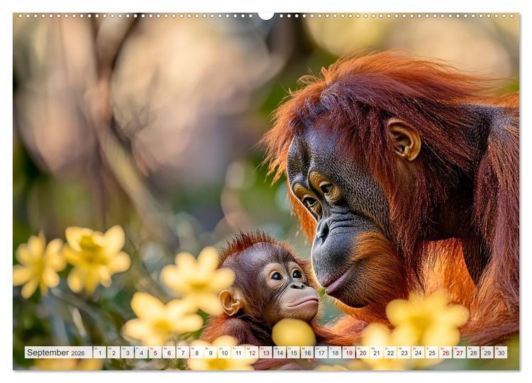 Produktbild: M&uuml;tterherzen im wilden Tierreich (hochwertiger Premium Wandkalender 2026 DIN A2 quer), Kunstdruck in Hochglanz