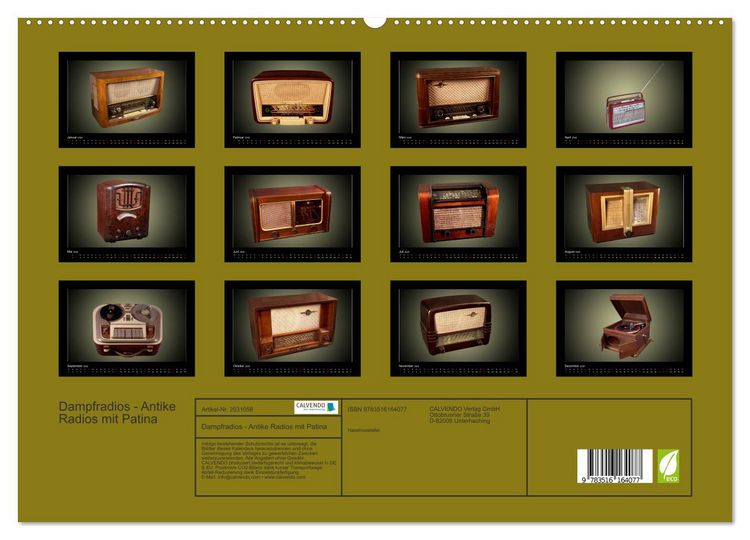 Produktbild: Dampfradios - Antike Radios mit Patina (hochwertiger Premium Wandkalender 2026 DIN A2 quer), Kunstdruck in Hochglanz