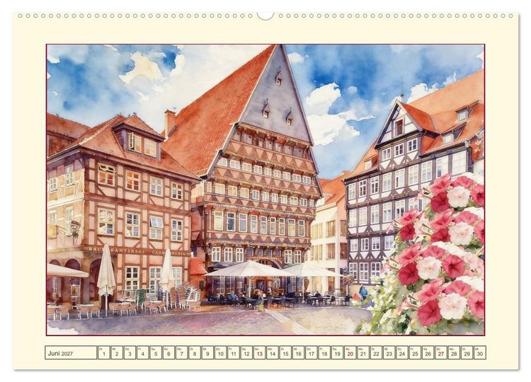 Produktbild: Die sch&ouml;nsten Altst&auml;dte in Niedersachsen (Wandkalender 2027 DIN A2 quer), CALVENDO Monatskalender