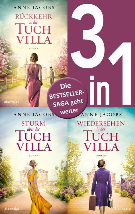 Produktbild: Die Tuchvilla-Saga Band 4-6: - R&uuml;ckkehr in die Tuchvilla / Sturm &uuml;ber der Tuchvilla / Wiedersehen in der Tuchvilla (3in1-Bundle)