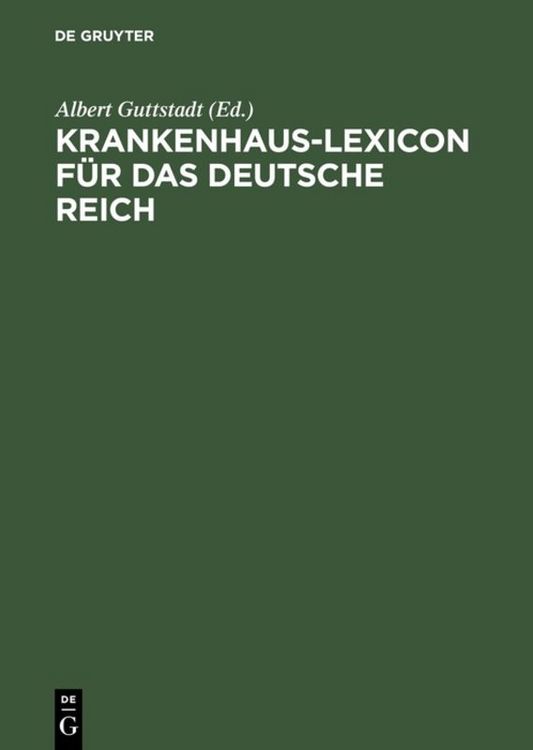 Produktbild: Krankenhaus-Lexicon f&uuml;r das Deutsche Reich