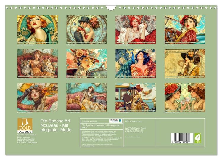Produktbild: Die Epoche Art Nouveau - Mit eleganter Mode (Wandkalender 2027 DIN A3 quer), CALVENDO Monatskalender