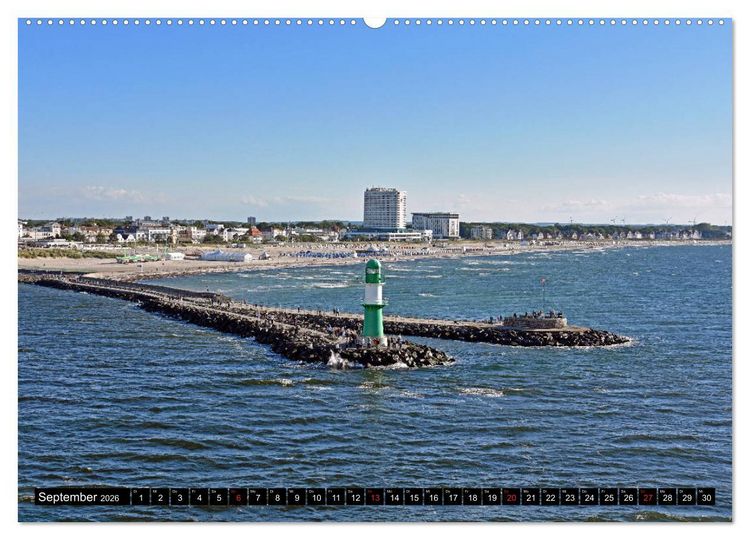 Produktbild: Warnem&uuml;nde und Rostock, Perlen an der Ostsee (Wandkalender 2026 DIN A2 quer), CALVENDO Monatskalender